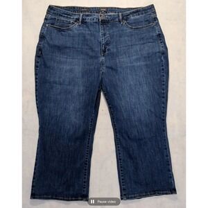 NYDJ Jeans Plus Size 24 W Blue Relaxed Straight Joni Capri‎ Blue Cool Embrace
